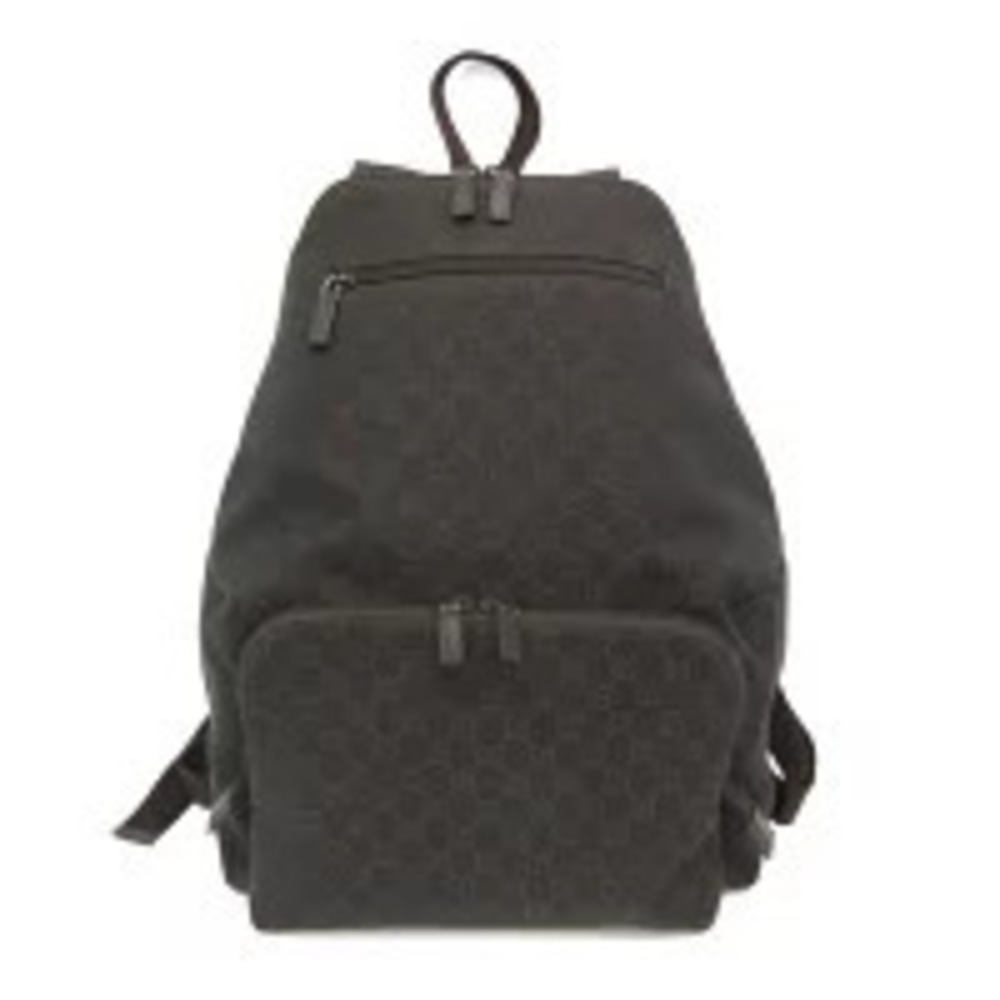 Gucci Sherry Line GG Canvas Leather Backpack Rucksack Dark Brown